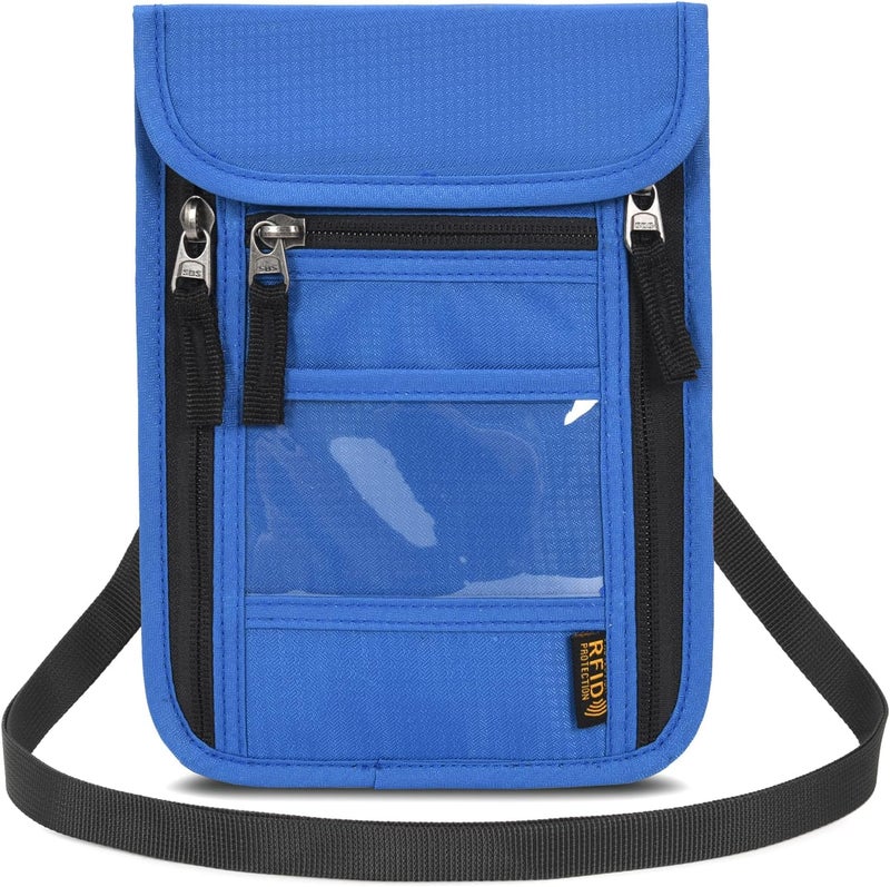Arouselove Neck Wallet Lightweight RFID Blocking Waterproof Travel Pouch for Women Men - Image 1